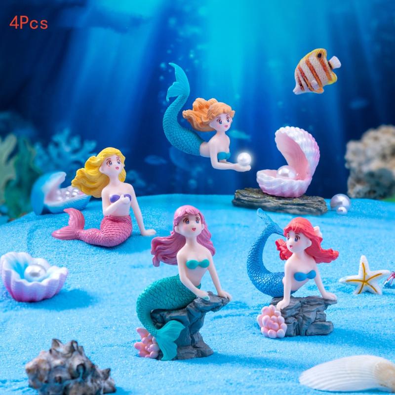 Marine Aquarium All In One - 4 stuks plastic aquarium kleine zeemeermin