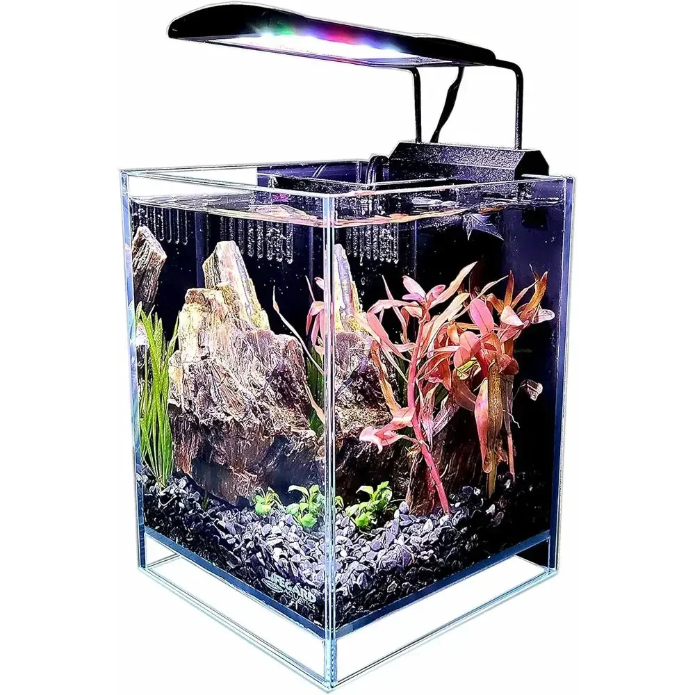 Marine Aquarium All In One - Ultrahelder kristallen aquarium met geïntegreerd filter,